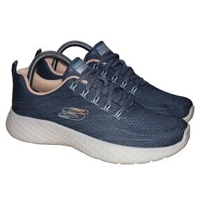 Skechers Lite Foam Women's Blue Knit Athletic Lightweight Sneakers Shoes Sz 7.5